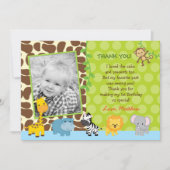 Safari Oerwouden Birthday Dank je wel Bedankkaart (Voorkant)