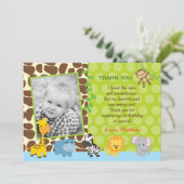 Safari Oerwouden Birthday Dank je wel Bedankkaart (Staand voorkant)