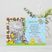 Safari Oerwouden Birthday Dank je wel Bedankkaart (Staand voorkant)