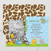 Safari Oerwouden Birthday Dank je wel Bedankkaart (Voorkant / Achterkant)