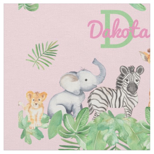 Safari | OERWOUDEN | Greenery Monogram Baby Stof (Close Up)