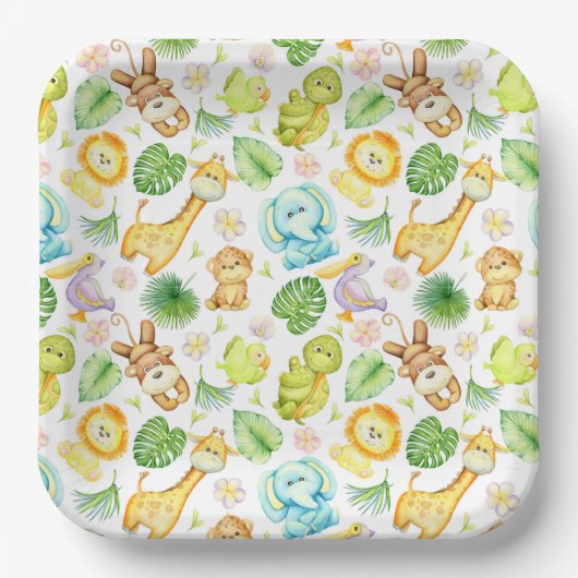 Safari Oerwouden Papieren Bordje (Voorkant)