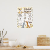Safari oerwouden wild één verjaardagsmijlpaal poster (Keuken)