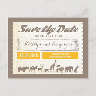 Safari of Zoo Wildlife Save the Date Briefkaarten