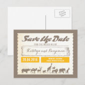 Safari of Zoo Wildlife Save the Date Briefkaarten (Voorkant / Achterkant)