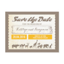Safari of Zoo Wildlife Save the Date Briefkaarten