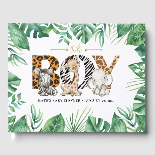 Safari Oh Boy! Baby shower Gastenboek (Voorkant)