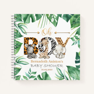 Safari Oh Boy! Baby shower Gastenboek Notitieboek