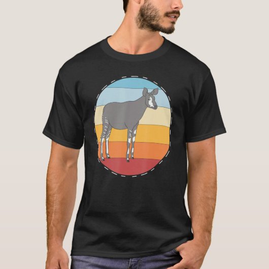 Safari Okapi dierentuin Retro Africa Okapi T-shirt (Voorkant)