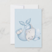 Safari olifant baby boy douche bedankkaart (Achterkant)