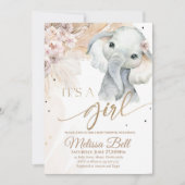 Safari Olifant Baby shower Uitnodiging Boho Safari (Voorkant)