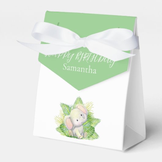 Safari-olifant Birthday Favor Box Bedankdoosjes (Voorkant Zijde)