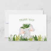 Safari Olifant dank u Bedankkaart (Voorkant)