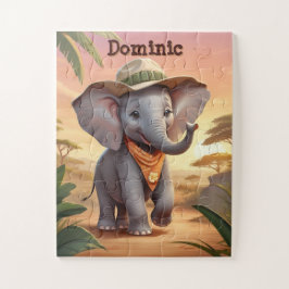 Safari Olifant gepersonaliseerd Legpuzzel