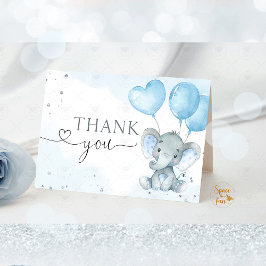 Safari olifant gevouwen dank u kaart Baby shower