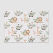 Safari Olifant Giraffe Zebra Flamingo Leeuw Dier Tissuepapier (Voorkant)