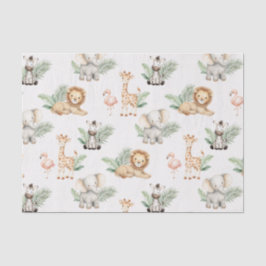Safari Olifant Giraffe Zebra Flamingo Leeuw Dier Tissuepapier