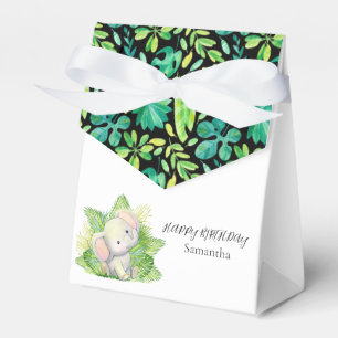 Safari-olifant Happy Birthday Favor Box Bedankdoosjes