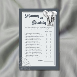 Safari Olifant Mamma of Papa Baby Shower Spel