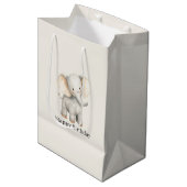 Safari Olifant Verjaardag Medium Cadeauzakje (Voorkant Gekanteld)