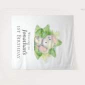 Safari Olifant Verjaardag Thema Achtergrond Wandkleed (Voorkant (horizontaal))