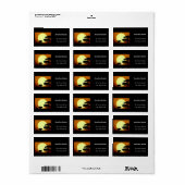 Safari-olifanten bij zonsondergang etiket (Full Sheet)