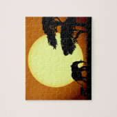 Safari-olifanten bij zonsondergang legpuzzel (Verticaal)