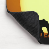 Safari-olifanten bij zonsondergang muismat (Hoek)