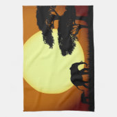 Safari-olifanten bij zonsondergang theedoek (Verticaal)