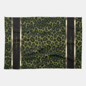 Safari Olive Green Leopard - Aanpassen Theedoek (Horizontaal)