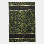 Safari Olive Green Leopard - Aanpassen Theedoek (Verticaal)