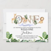 Safari One Boys Birthday Uitnodiging (Voorkant)