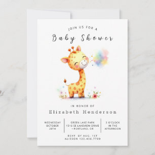 Safari Online Giraffe Baby shower Kaart