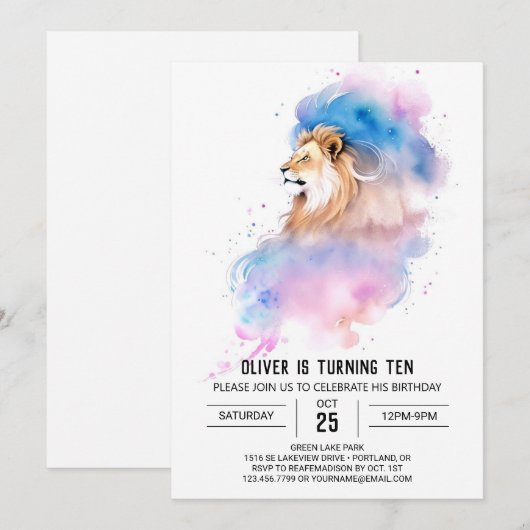 Safari Online Leeuw Verjaardag Kaart (Voorkant / Achterkant)