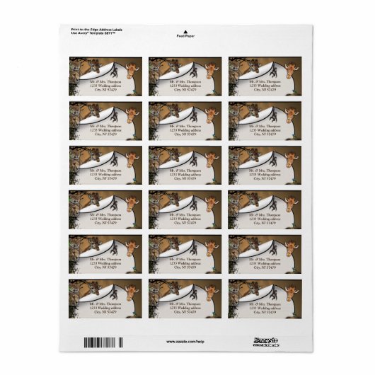 Safari Outdoor bruiloft labels (Full Sheet)