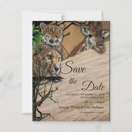 Safari Outdoor Save the Date Aankondiging (Voorkant)