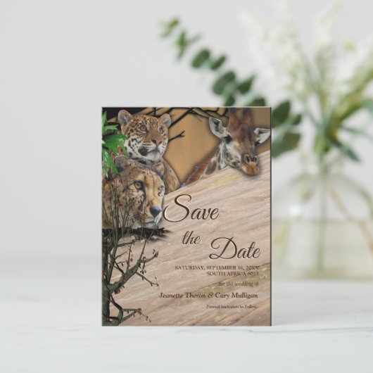 Safari Outdoor Save the Date Aankondiging (Staand voorkant)
