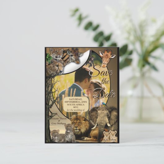 Safari Outdoor Save the Date Aankondiging (Staand voorkant)