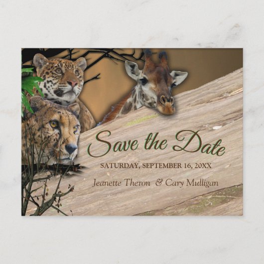 Safari Outdoor Save the Date Aankondigingskaart (Voorkant)