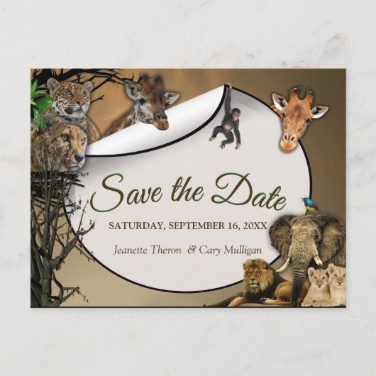 Safari Outdoor Save the Date Aankondigingskaart (Voorkant)