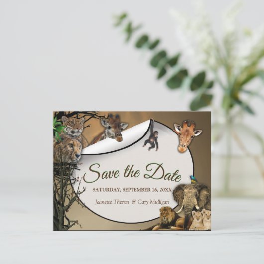 Safari Outdoor Save the Date Aankondigingskaart (Staand voorkant)