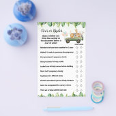 Safari Over of Onder Baby shower Game-kaart Flyer (Enkel)