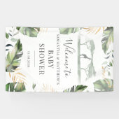 Safari Palm Leaves Couples Baby shower Welkom Spandoek (Horizontaal)