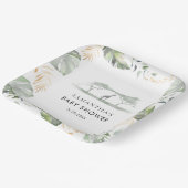 Safari Palm Leaves Giraffe Baby shower Papieren Bordje (Gebogen)