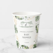 Safari Palm Leaves Koppels Baby shower Papieren Bekers (Achterkant)