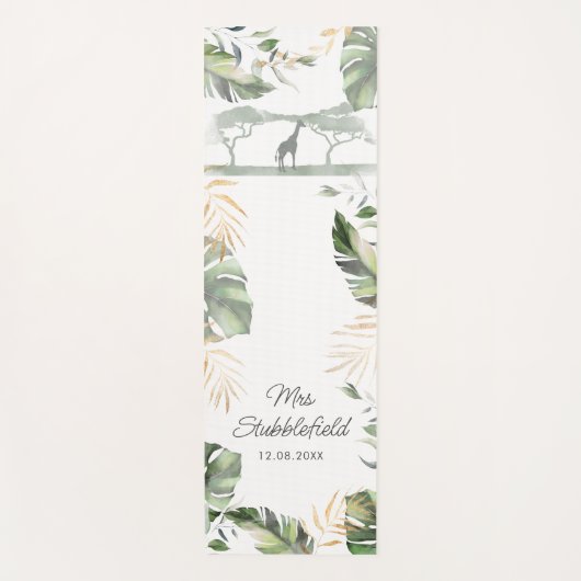 Safari Palm Leaves Pas getrouwd Botanical Script M Yogamat (Voorkant)