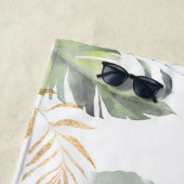 Safari Palm Leaves Tropical Wifey Script Huwelijks Strandlaken (In situ)