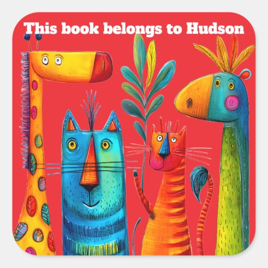 Safari Pals Abstract Sticker (Voorkant)