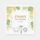 Safari Paper Napkins Zoo Wild Oerwoud Animals Boy Servet (Voorkant)