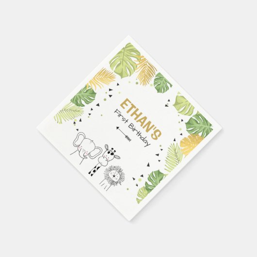 Safari Paper Napkins Zoo Wild Oerwoud Animals Boy Servet (Hoek)